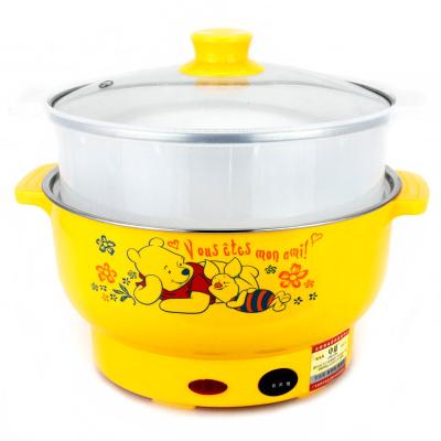 China Multiple Cooking Pot 3.5L Mini Electric Universal Hot Pot Cooker with Temperature Control and Plastic Steamer for Quick Cooking for sale