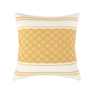 China Colorblock Decorative High Quality Plaid Knitted Cotton Pillowcase Hot Sale Home Decor Cushion Cover for sale