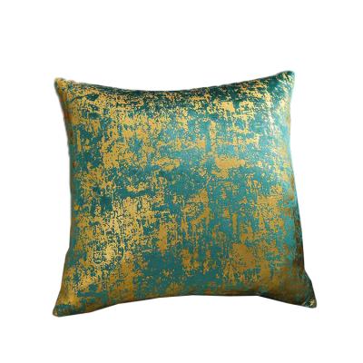 China Home Supply Breathable Luxury Foil Printed Gold Velvet Pillow Cover Decor Factory Supply Sofa Cushion Cover for sale