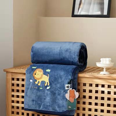 China Soft And Warm Children Letter Embroidered Baby Throw Blanket Decor High Quality Soft And Warm Fleece Blanket Cute Baby Blanket for sale