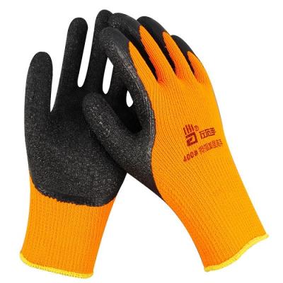 China Latex Rrinkled Anti-Slip Industrial Palm Dipped Safety Work Gloves Women Men Latex Work Gloves for sale