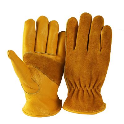 China China Cow Grain Leather Safety Gloves Cheap Heat And Fire Resistant Leather Gloves Truck Driver for sale