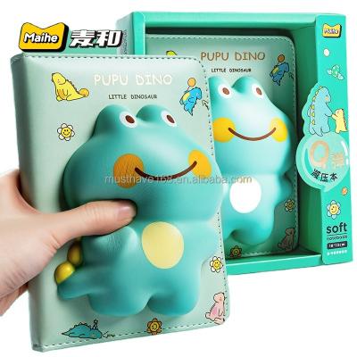 China Maihe Kawaii Girl Dinosaur Decompression Student Planner Cartoon Hand Squishy Slow Rising Cute Book With Pet Toy for sale