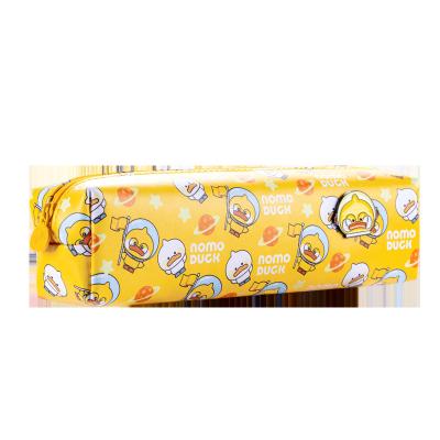 China Cute PU Zipper Pencil Bag Duck Painting Pencil Case for Girls School Supplies Stationery for sale