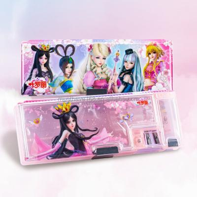 중국 Student Novelty Quicksand Pencil Pen Box For Students Wholesale Cartoon Japanese Korean quicksand princess 판매용