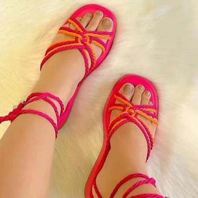 China Fashion Trend 2022 New Summer Fashion High Heel Wedge Slippers For Female Women Platform Slippers Ladies Colorful Sandals Shoes for sale