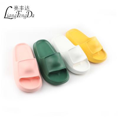 China Wholesale Fashion Trend Solid Color Cheap Solid Color Ladies Flat Unisex Sandals Anti Fails Thick EVA Sole Slides Slippers For Women And Men for sale