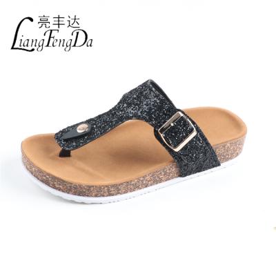 China New Cork Sole Women Slippers Summer Beach Slippers Outdoor Anti-Smell Platform Slides Shoes Flip Flops Sandals for sale