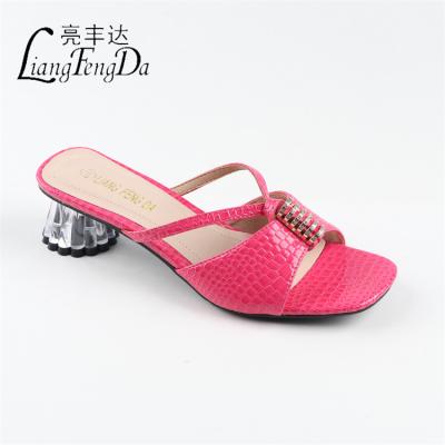 China Waterproof OEM Customized Beautiful Women High Heels Sandals Plus Size Summer Ladies Slippers Sandals for sale