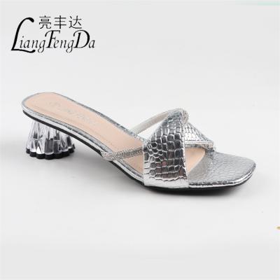 China Factory Supplier Platform Chunky High Heels Shoes For Women Waterproof Adjust Toe Ladies Slippers Sandals for sale