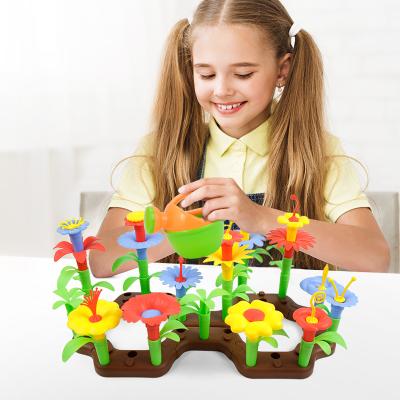 China Building Toy Intelligence New Design Creative Craft Toys Kids DIY Assemble Toys Garden Flower Set Building Blocks Toys for sale