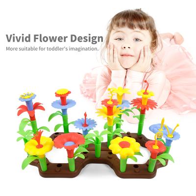 China Construction Toy Diy Floral Arrangement Play Set Educational Garden Toy Flower Building Blocks Toys For Children for sale