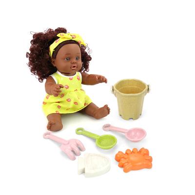 China China Factory Soft Kids Girl Black African American Afro Curly Hair Baby - 12inch Doll Toys Baby Dolls Birthday Gift for sale