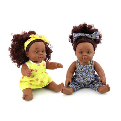 China Soft Hot Sales Kids Fashion Play Doll 20cm 12 Inch African Curly Hair Doll Birthday Christmas Gift for sale