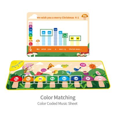 China Educational Electronic Mat Musical Activity With Flash Cards Baby Game Keyboard Instruments Toy Pedal Dance Piano Mat for Toddler for sale