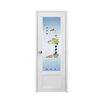 China Waterproof Cheap Plastic Two-Thirds Glass Door Exterior Swing Opening UPVC Door Toilet Door for sale