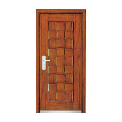 China Anti-Theft Modern Luxury Design Entrance Entry Front Armored Security Steel Wooden Doors for sale