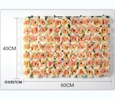 China Silk Flower Customized 8ft Tall 10ft Artificial Silk 3D Rose Flower Wall For Backdrops Panel Wedding Decorations for sale