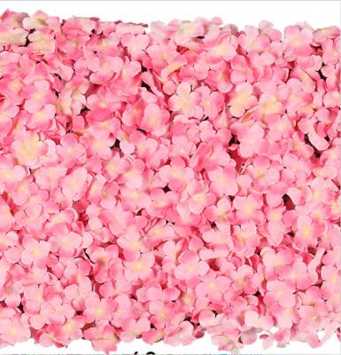 China Wedding Artificial Silk Flower Hydrangea Flower Decorative Backdrop Panels Wall Carpet for Ceremony Hall Birthday Decorations for sale