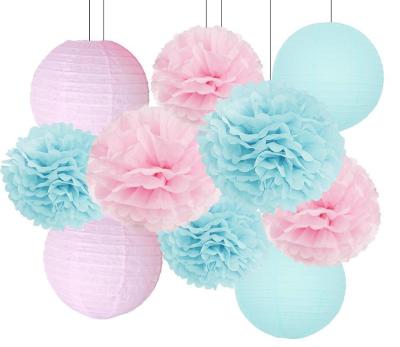 China Disposable Eco-Friendly Wholesale Birthday Baby Shower Party Decoration Tissue Pom Poms Set Supplies for sale