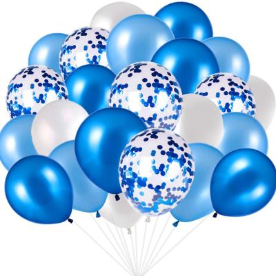 China Eco-friendly Disposable Latex Decorations Baby Shower Birthday Party Blue And White Wedding Balloons for sale