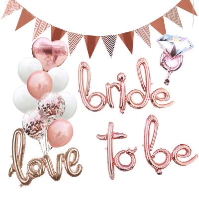 China Rose Gold Bachelorette Disposable Eco-Friendly Bride To Be Party Bridal Shower Decorations Supplies for sale