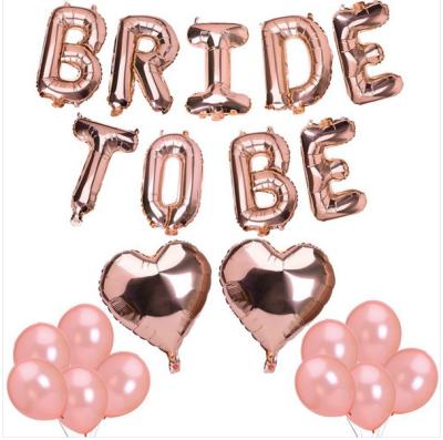 China Amazon Eco-Friendly Disposable Rose Gold Hot Sale Bride To Be Decorations Kit Balloon Party Supplies for sale