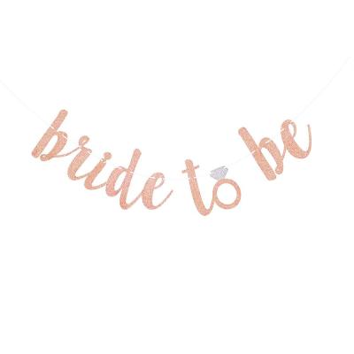 China Disposable Eco-Friendly Rose Gold Bride Shower Decorations Bride To Be Bachelor Party Banner Supplies for sale