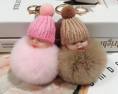 China Cute Furry Baby Shower Souvenir Gift Disposable Eco-friendly Hot Selling Doll Plush Ball Products Wool Sleeping Baby for sale