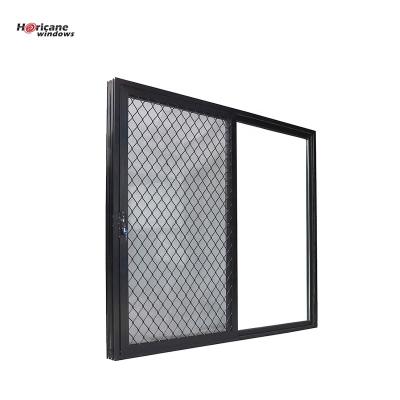 China Cheap Custom Security Aluminum Screen Superhouse Windows Folding Black Aluminum Sliding Glass Windows With Mosquito Net for sale