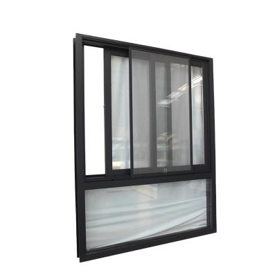 China Folding Screen Superhouse Small Sliding Windows Custom Double Glazed Aluminum Sliding Windows Attached To Fixed Windows With Flysceen for sale