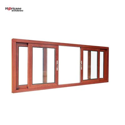 China Folding Screen Panel 4 Panel Tempered Glass Horizontal Wooden White Aluminum Sliding Windows With Mosquito Net for sale