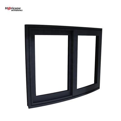 China Australian American Custom Safety Blast Screen Folding Heavy Duty Aluminum Frame Curved Sliding Glass Windows Modern for sale