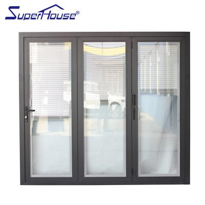 China Exterior Bi-Folding Door Modern Bulk Order Coupons Prices For Patio Aluminum Glass Folding Door for sale