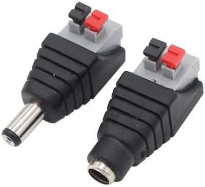 China Electronic Connector DC Power Connector Plug Male and Female DC Connector Power Jack Plug Adapter Socket 5.5mm x 2.1mm for CCTV Camera and Led Strip for sale