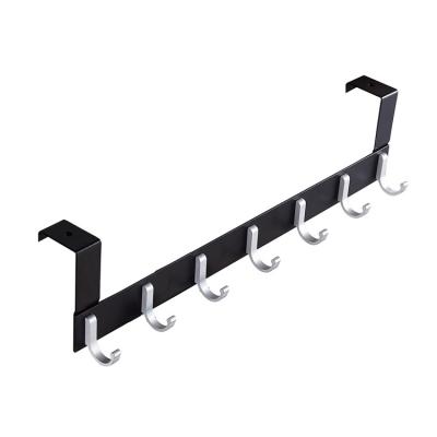 China Modern Home Bedroom Bathroom Back Door Wall Metal Hanger Black Aluminum Hooks for sale