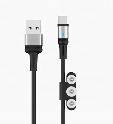 China High Quality Fast Charging 1M LED Magnetic Suction 3 in 1 USB Cable Fast Charging 3 in 1 Storage Charging Cable for sale