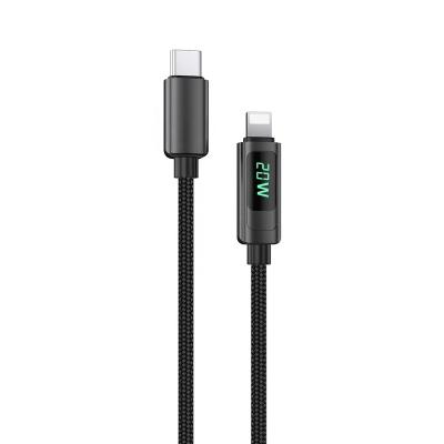 China Type-C Fast Charging Data Transfer LED Digital Display Data Sync Cable Fast Light Palladium LED Charger Cable For Mobiles For IPhone for sale