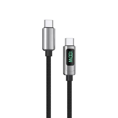 China Power Digital Display Power Digital Display Fast Charging Type C Cable Type C To C Data Cable Aluminum Alloy Braided Wire for sale