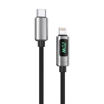 China Wholesale Customized Mobile Phone Braided Wire Zinc Alloy Data Led Charger Cable 100 Power Digital Display Fast Charging Cable for sale