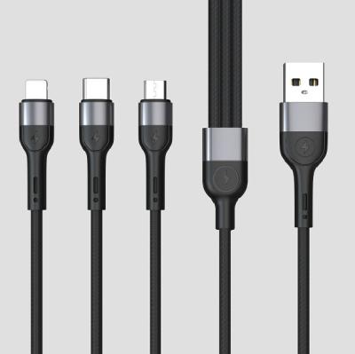 China MP3/MP4 Player 3 in 1 Nylon Braided USB Charging Cable Data Cable Fast Charging Cable For Android Phone for sale