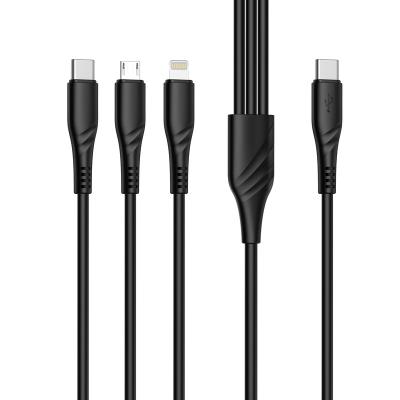 China USB Multi Cable 1M Fast Charging Cable Manufacturers 3 Data Transfer Function PVC Cable For Power Bank for sale