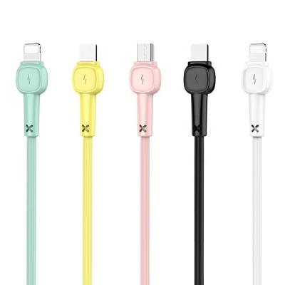 China No Resistance XO Macaron Color Cracking And Pulling Hot Selling Data Cable With Hard Tail IP Micro Type-C USB Date Charger Cable For Mobile Phone for sale