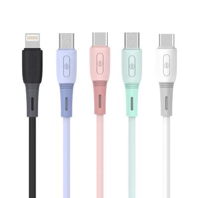 China New MP3/MP4 Player Glue Liquid Soft Data Line Mobile Phone Data Line Available In 5 Colors Fast Charging Iphone Mic Type-C for sale