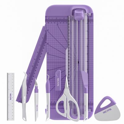 China House. Desk. School Nicapa Paper Cutter Purple Manual Rotary Trimmer For Cutting HTV Vinyl A4 Paper Cards Labels Photos DIY for sale