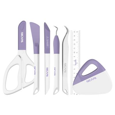 China Purple DIY Nicapa 7 Pieces Tool Kit Craft Craft Weeding Vinyl HTV For Silhouette/Siser/Oracal 631 Vinyl 651 751 for sale