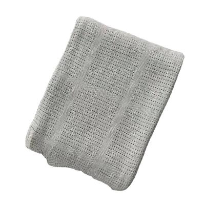 China Single Hot Sale Quality 100% Cotton Pre Wash Star Hotel Premium Thermal Cellular Waffle Woven Cozy Baby Blanket for sale