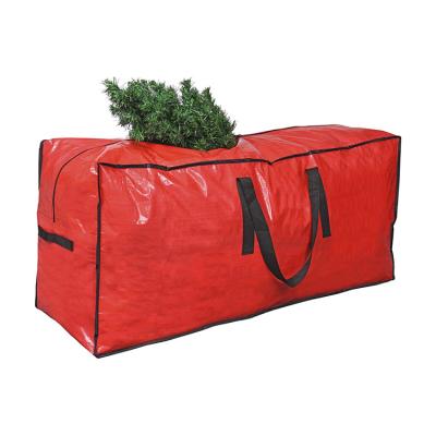 China Best Selling Large Capacity Zipper Lamination Christmas Tree Bag PP Woven Folding Christmas Tree Storage Bag for sale