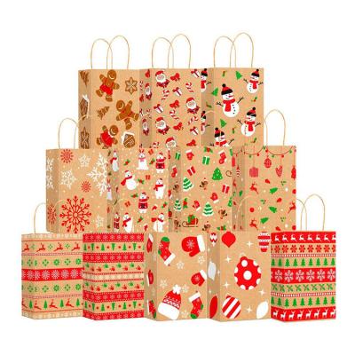 China Custom Printed Recyclable Wholesale Cheap Festival Natural Christmas Wrapping Paper Gift Recycled Paper Sack Christmas Wrapping Paper Bag for sale