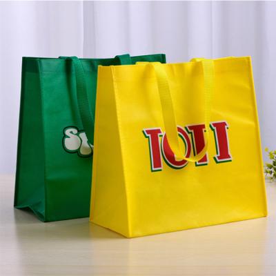 China Wholesale Custom Handled Logo Eco Friendly Reusable Supermarket Grocery Tote Bag pp Nonwoven Bags for sale